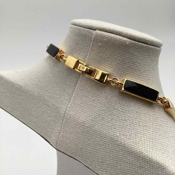Joan Rivers Classics Collection Gold-Tone Black Enamel Link Necklace - Picture 5 of 6